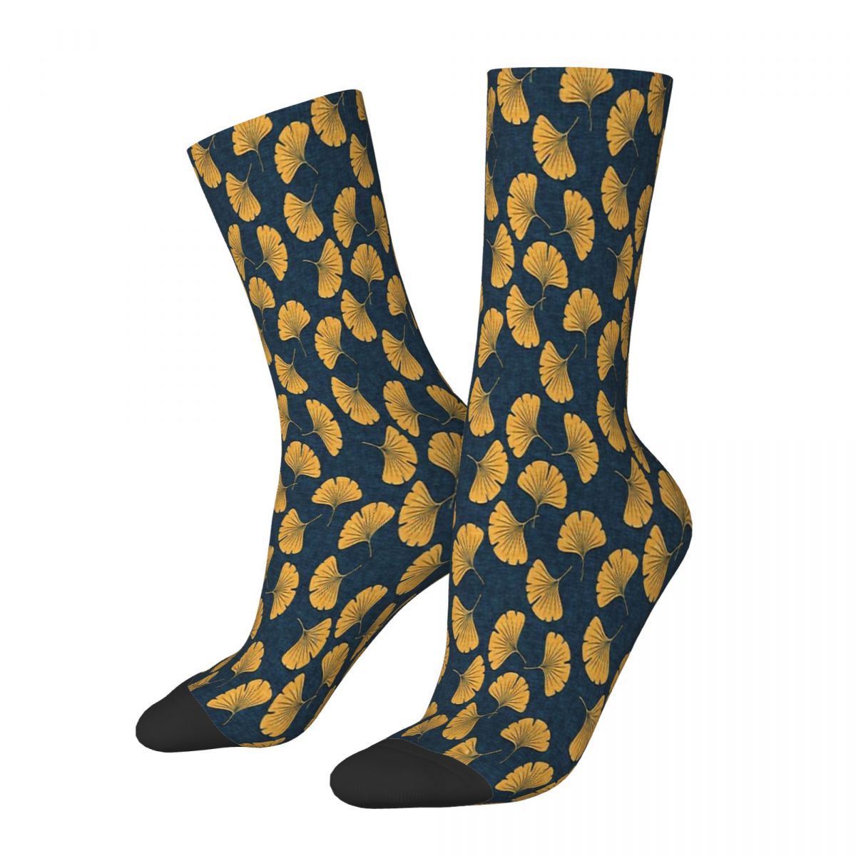 Ginkgo Biloba Gingko Leaves Blue Socks Male Mens Women Spring Stockings Polyester