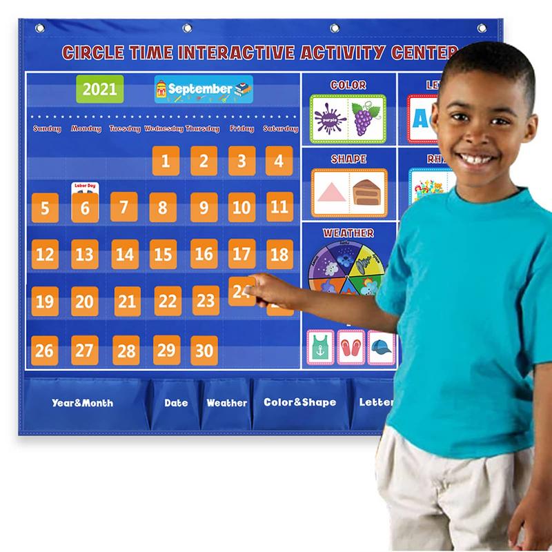 Calendar Pocket Chart Educational Pocket Chart Calendar Learning Wording Rhyme Shape Color Weather Pocket Chart Set Toddler