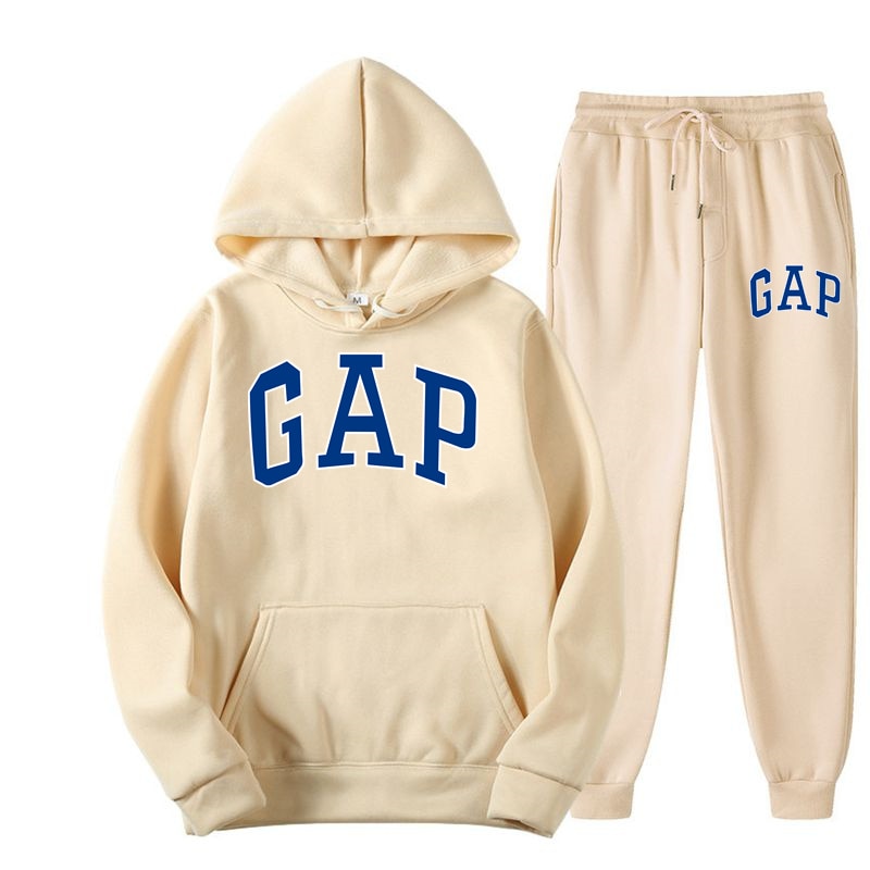2 Pieces Sets Tracksuit Hooded Sweatshirt+Sportspants Men's Hoodies Running Sportswear Women Brand Winter GAP Printing Men 