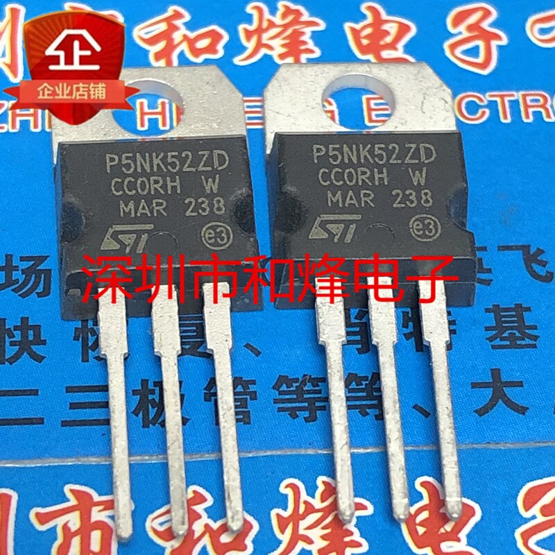 30pcs original new P5NK52ZD STP5NK52ZD TO-220 520V 4.4A
