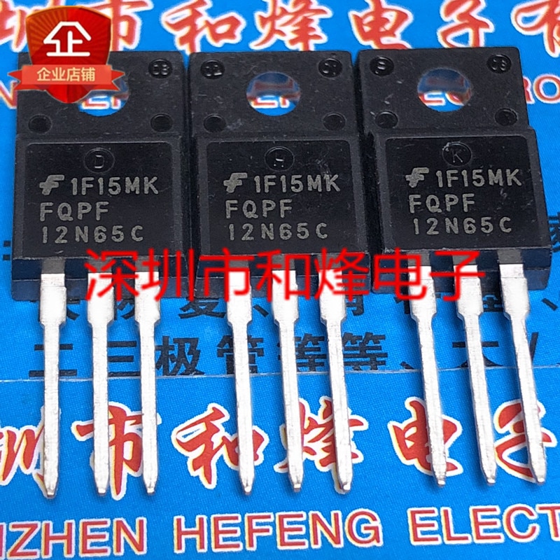 30pcs original new FQPF12N65C TO-220F 650V 12A