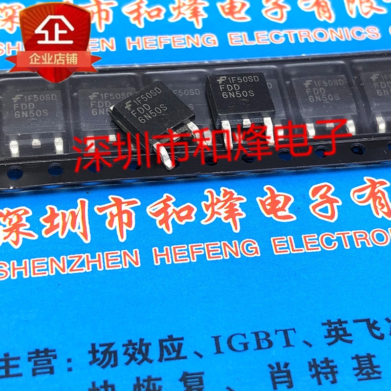 30pcs original new FDD6N50S TO-252 500V 6A