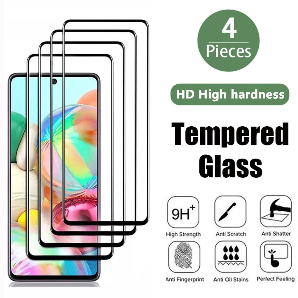 4PCS 9D Tempered Glass Samsung Galaxy A13 4G A51 A52 A71 A22 A32 A53 Screen Protector M51 A52S 5G S21 Plus A21S A70 A73 Glass