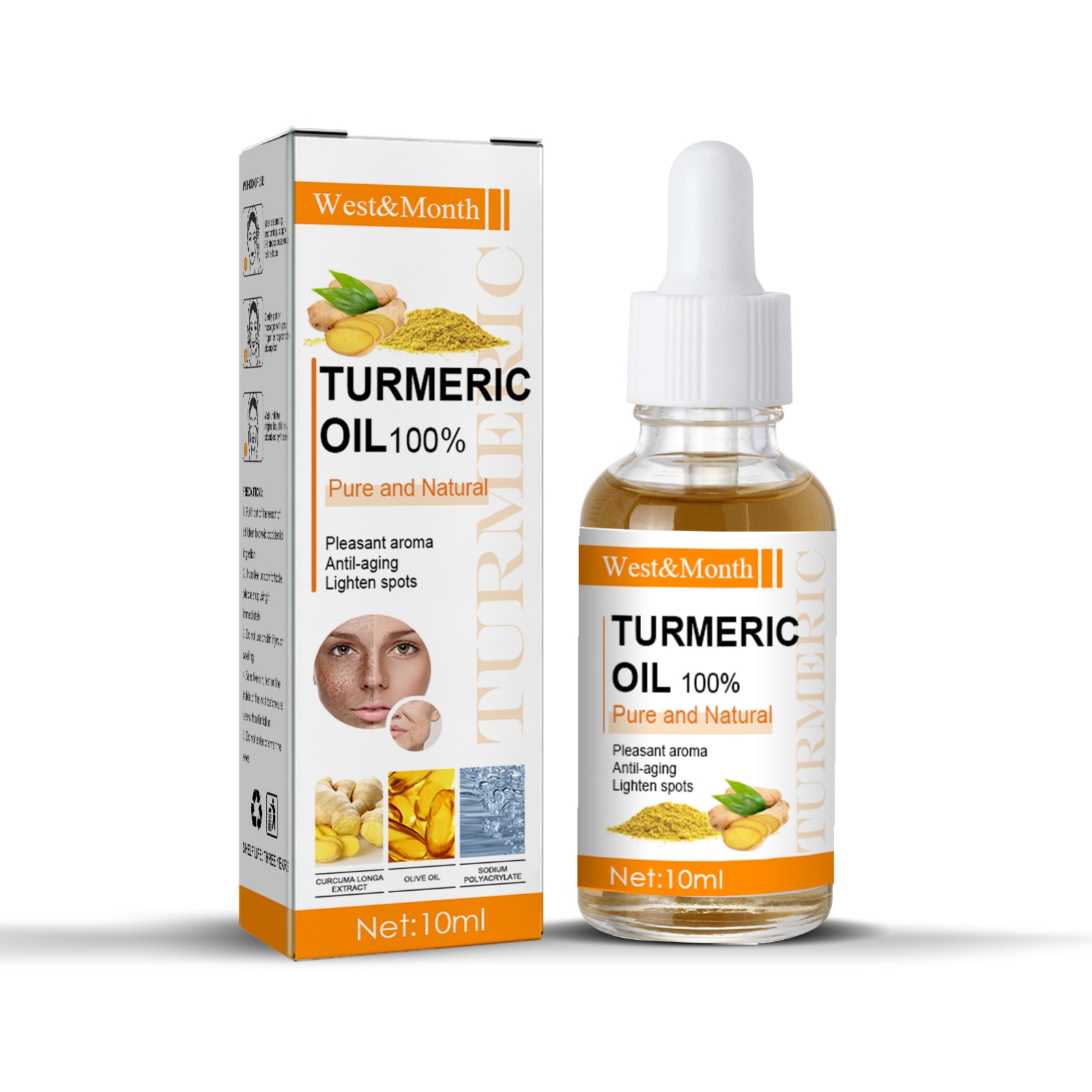 Turmeric Essential Oil anti-aging,brighten skin tone,tight skin,moisturize multiple effects serum oil for improve skin problems