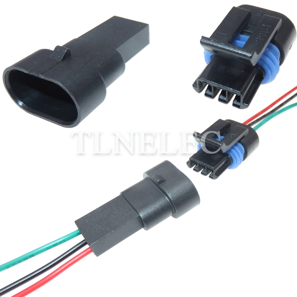 3 Pin Way Auto Unsealed Connector with Wires Car Male Female Wiring Harness Sockets 12162280 12162182 12162185