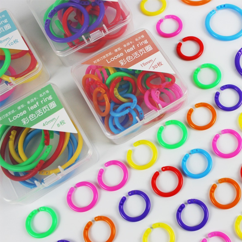 15/20/28/40mm Plastic Ring Binder DIY Albums Circle Loose-leaf Book Hoops Opening Office Binding Supplies Photo Album