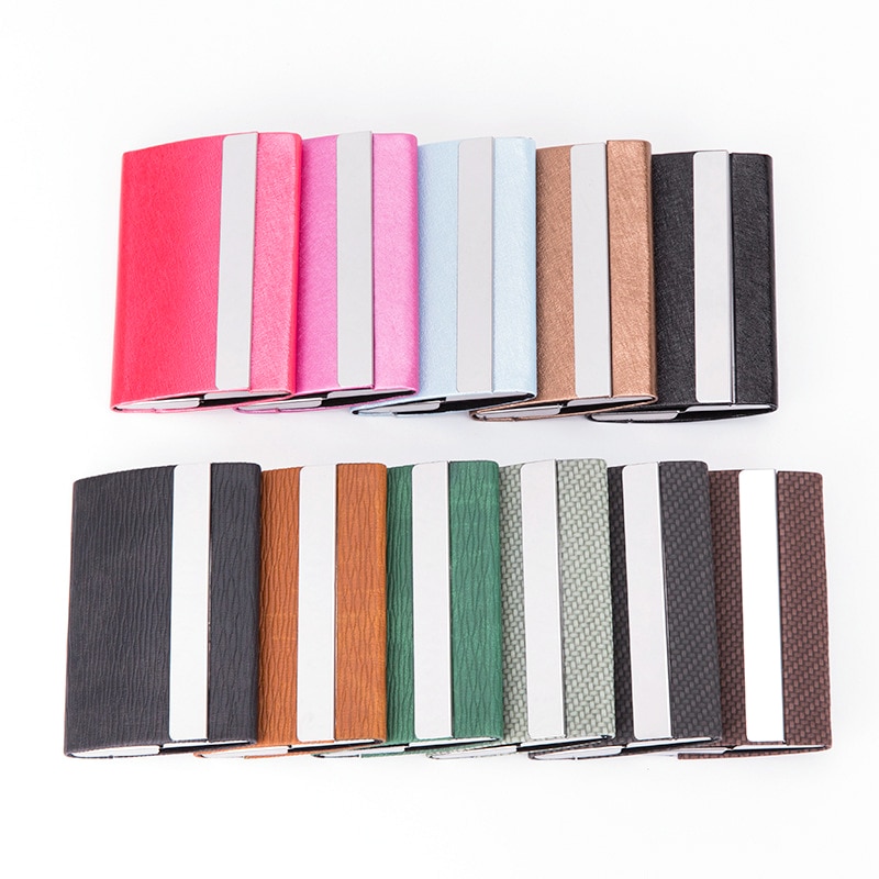 Credit ID Card Holders Magnetic Double Open Business Card Case PU Leather Big Capacity Travel Card Wallet