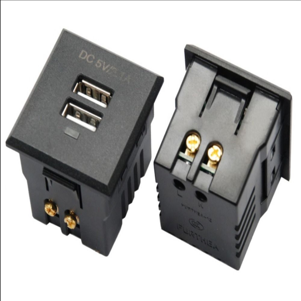 2.1A Outlet Embedded DC Charging Receptacle Power Socket Plug Dual USB