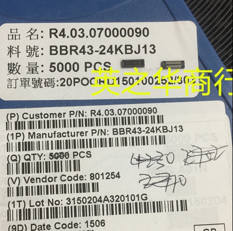 30pcs original new BBR43-24KBJ13 0.4mm spacing 24Pin