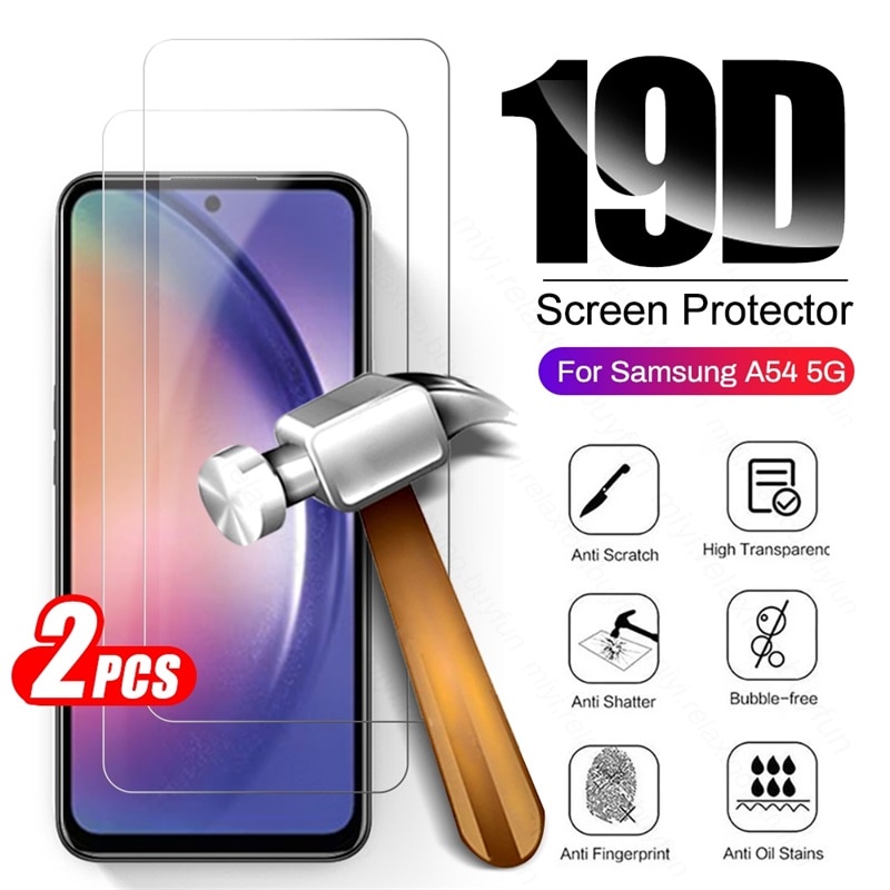 2PCS Full Tempered Glass For Samsung Galaxy A54 A 54 5G 2023 A546B 6.4" 9H Screen Protector Explosion-Proof HD Film Guard C