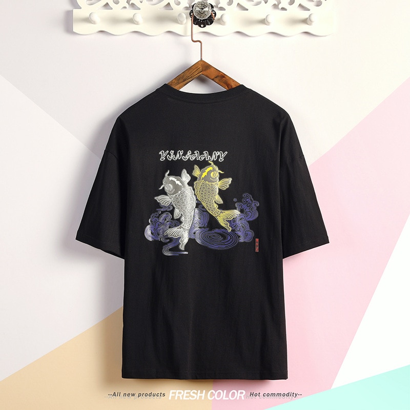 12090 Men's T-Shirts Summer Short Sleeve t shirt men Simple creative design line cross Print cotton Brand shirts Men Top Te