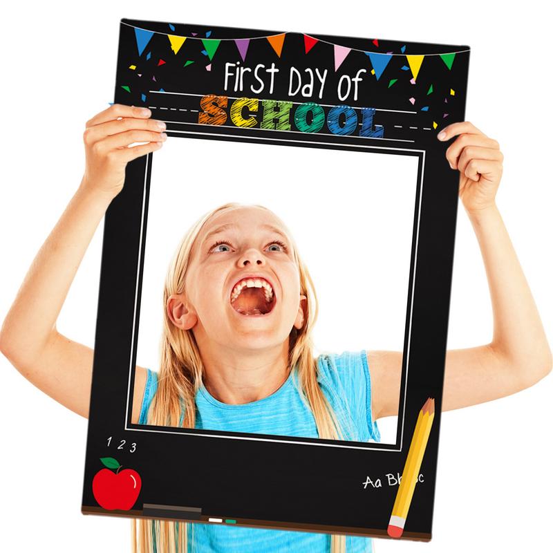 First Day Of School Photo Frame Decoration Preschool Boy Girl Selfie Photography Frame Party Supplies