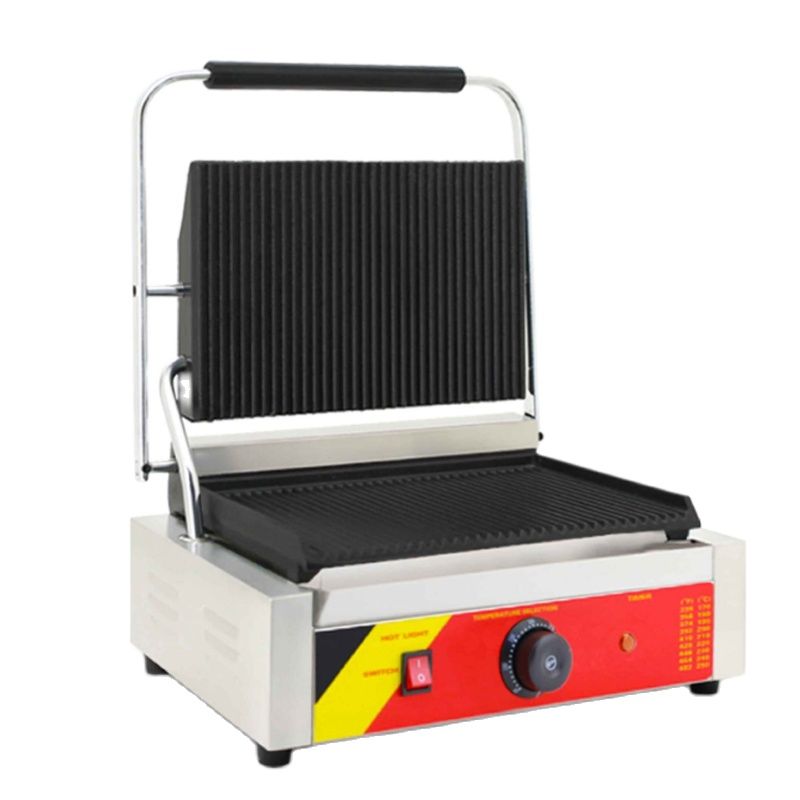 Electric Grilling Steak Machine Double-sided Heating Panini Breakfast Toast Burger Smokeless Galley Equipment