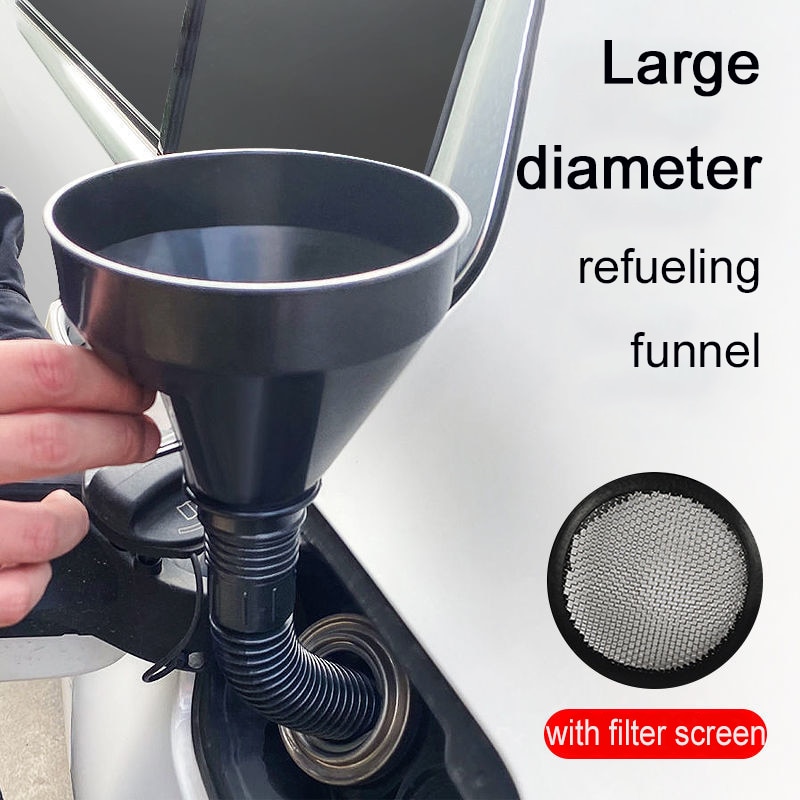 Engine Refueling Funnel with Filter for Car Motorcycle Truck Oil Gasoline Filling Strainer Extension Pipe Hose Funnels Tool