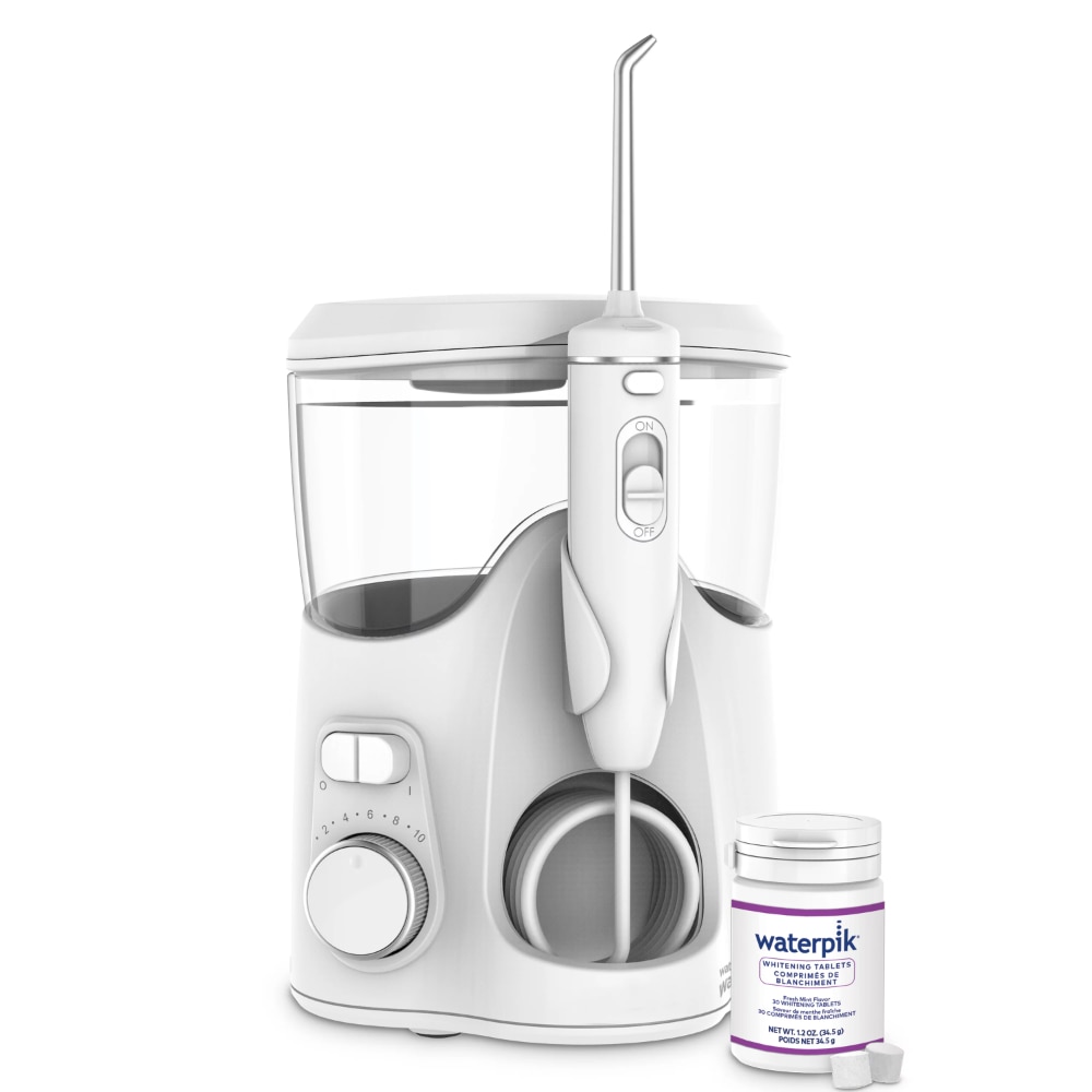 Whitening Countertop Water Flosser Oral Irrigator, White