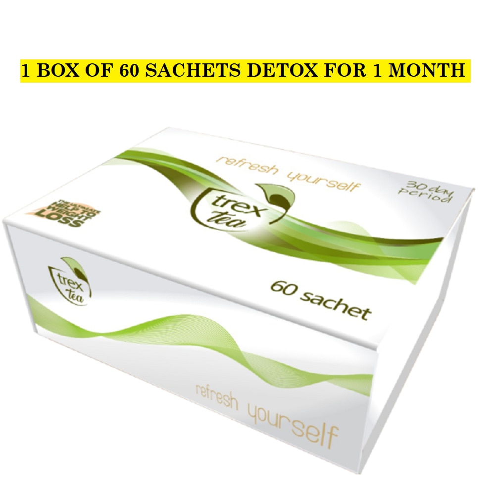 TREX TEA MİXED HERBAL TEA - 1 BOX OF 60 SACHETS DETOX FOR 1 MONTH EXP:2025