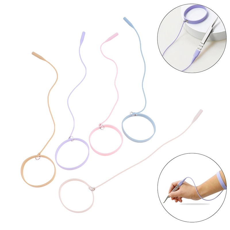 1Pcs Silicone Grafting Eyelash Tweezers Bracelet Wrist Strap Tweezer Protector Silicone Tweezers Auxiliary Tools