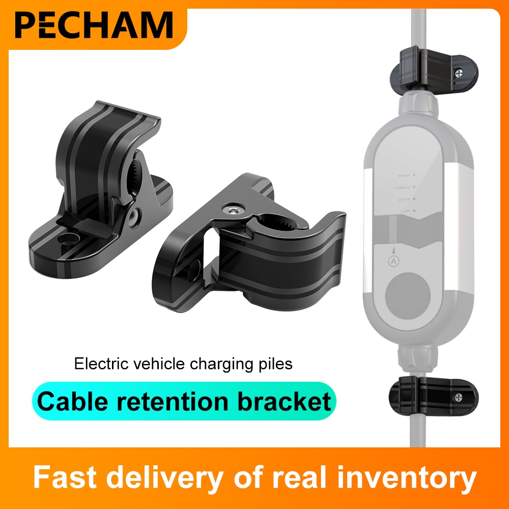 2 Pcs Portable EV Charger Box Universal Bracket Wall-Mounted Fixed Clips Screw Mount Holder Stand EVSE Type1 Type2