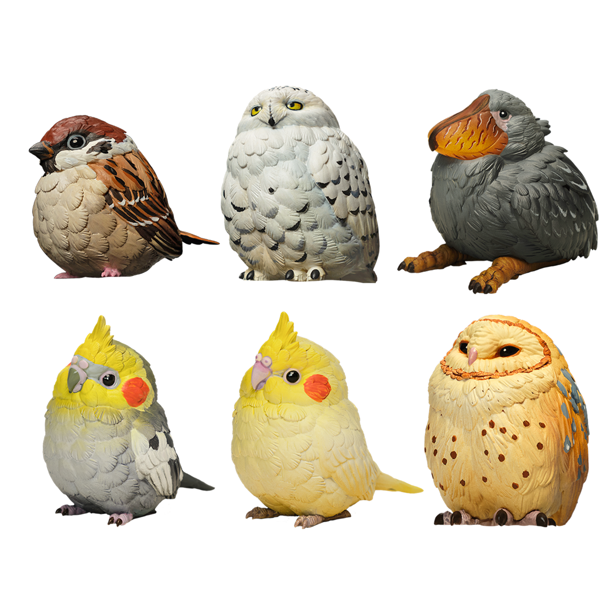 Animal Planet Special Series Birds 2.0 Figure Box Barn Owl Snowy Owl Sparrows Shoebill Cockatiel Model Decor Adult Kid Gift Toys