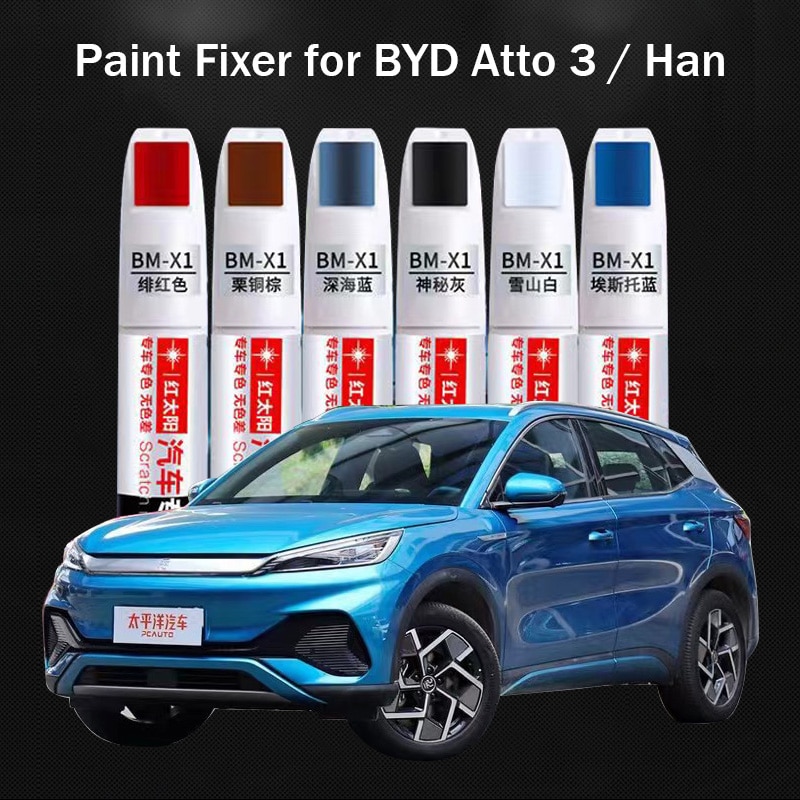 Car Paint Repair Pen for BYD Atto 3 Han 2022 2023 Paint Fixer Repair Touch Up Paint Accessories Black White Red Blue Green