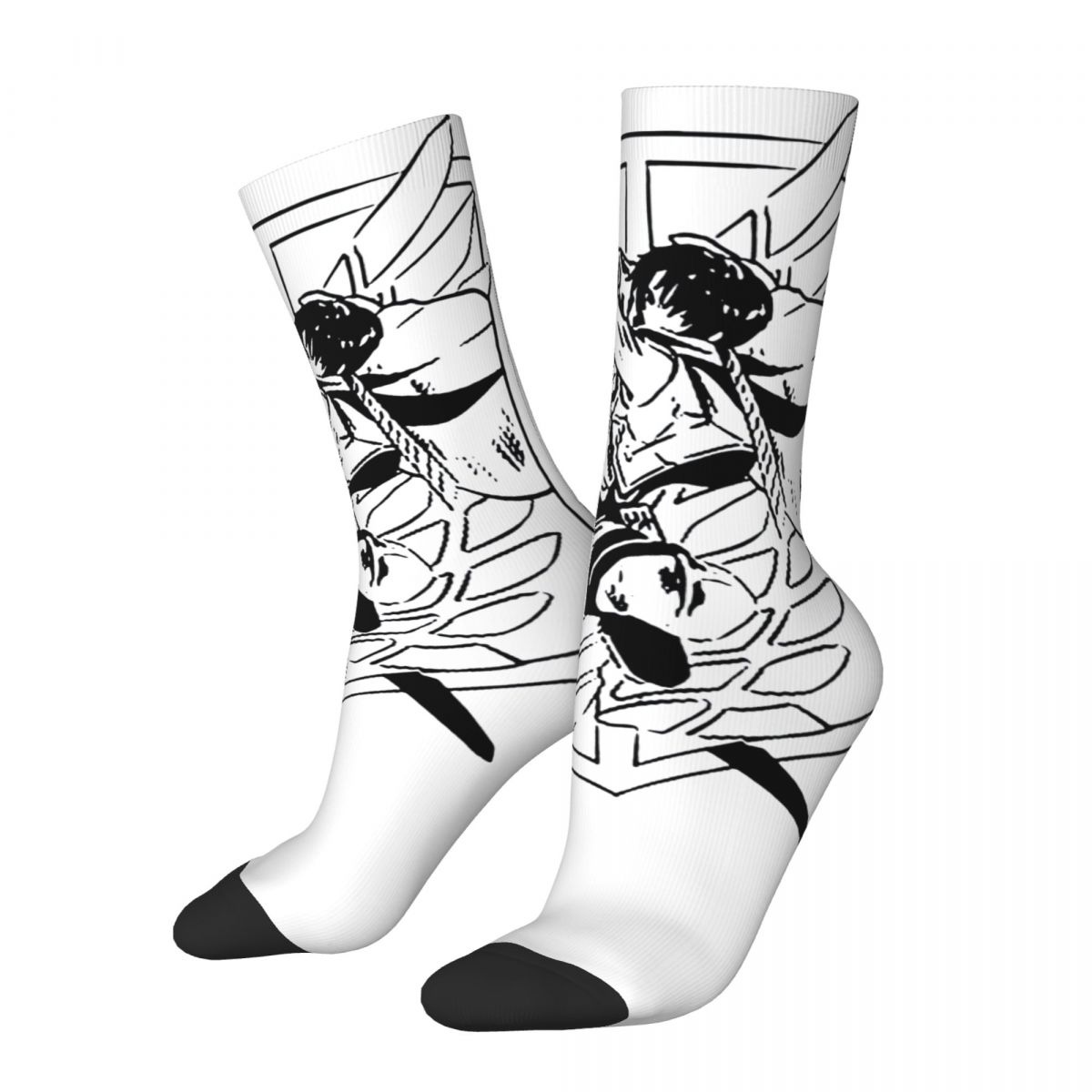 Socks Fighting Retro Harajuku Freedom Wings Attack on Titan Cartoon Japan Anime Comic Hip Hop Novelty Casual Crew Crazy Sock