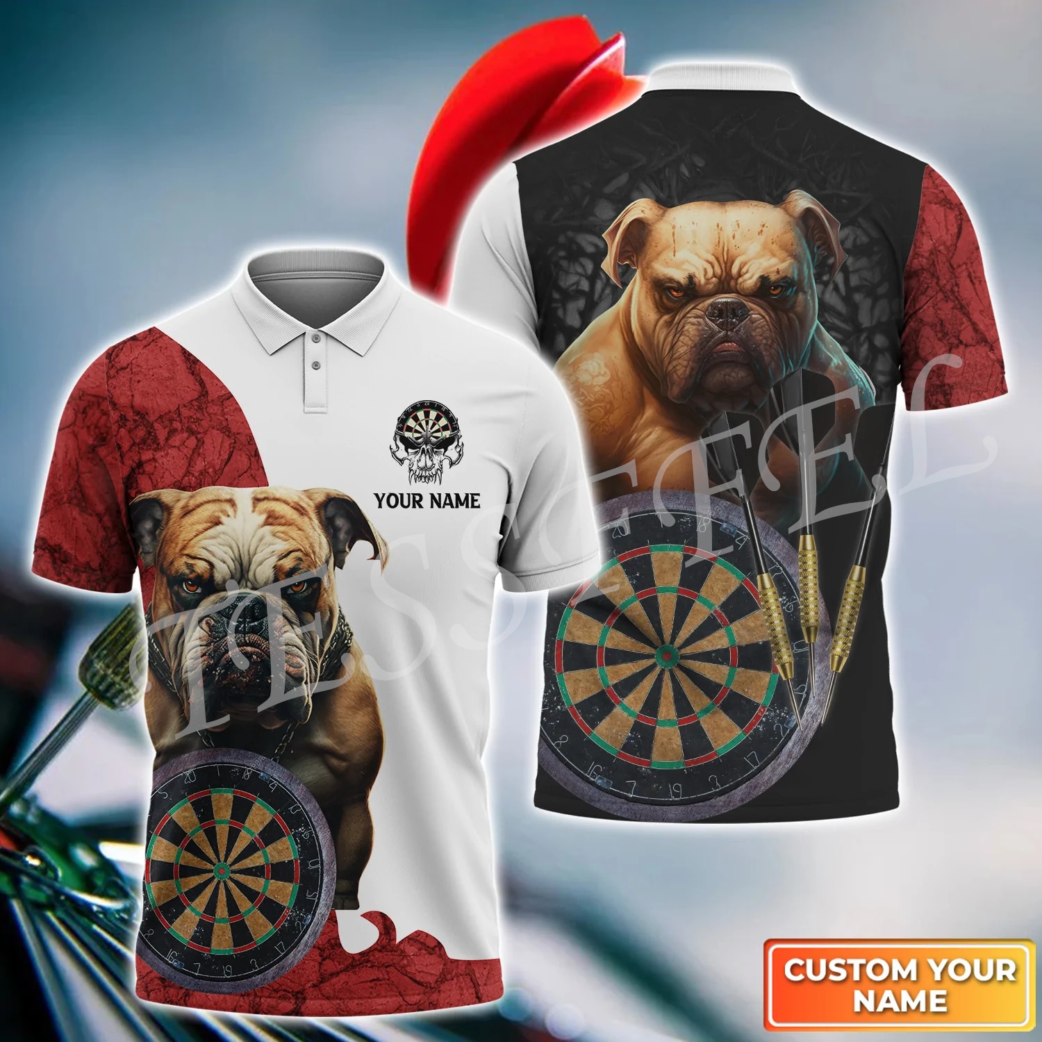 Custom Name Sports Player Darts Beer Club Tattoo 3DPrint Summer Casual Harajuku Polo Shirts Streetwear Short Sleeves T-Shirts 6X