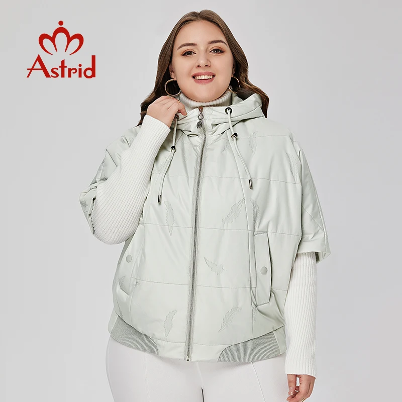 Astrid 2022 Spring Women Parkas Plus Size Coat Loose Short Padded Hooded Women's Jacket Fashion Outerwear Quilted Thin Cott