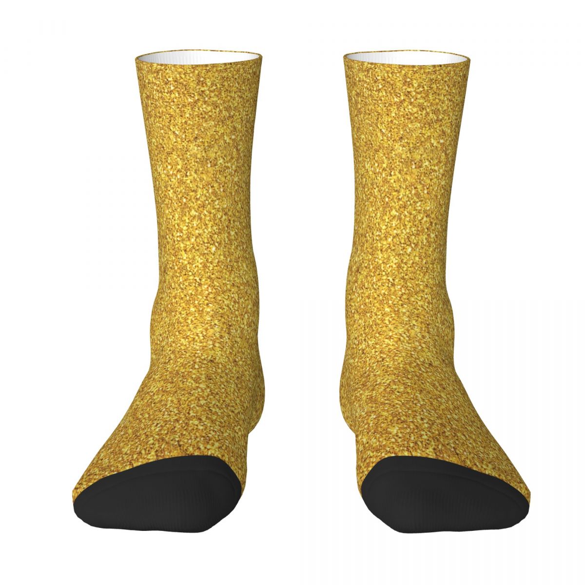 Gold Faux Glitter Sock Socks Men Women Polyester Stockings Customizable Sweetshirt