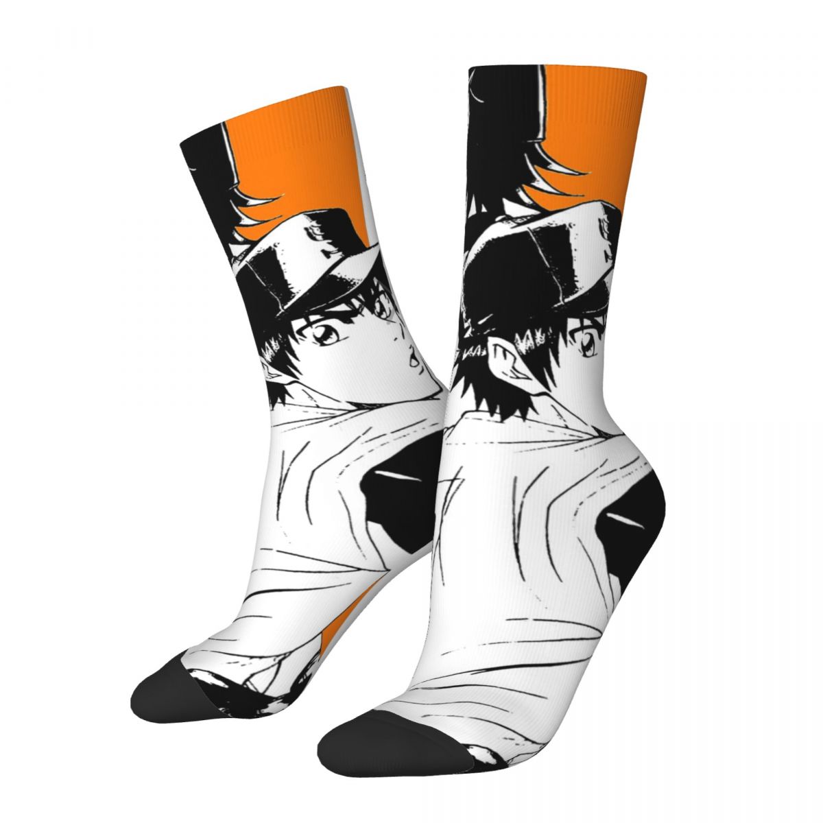 Men's compression Socks Charatcer Vintage Harajuku Ace of Diamond Baseball Anime Street Style Novelty Pattern Sock Printed