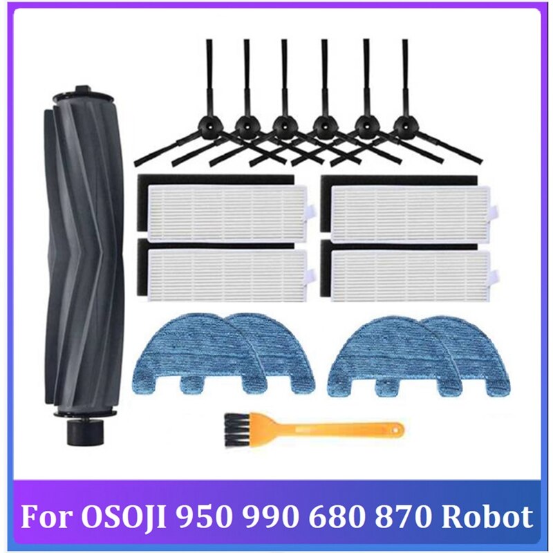 Main Side Brush Filter Mop Cloth For OSOJI 950 990 680 870 Robot Vacuum Cleaner Kit