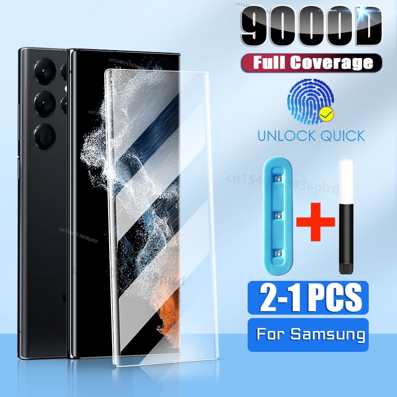 UV Tempered Glass For Samsung Galaxy S23 S22 S21 S20 Ultra FE Screen Protector S10 S8 S9 Note 20 10 9 8 Plus S10E 5G S 23 Film