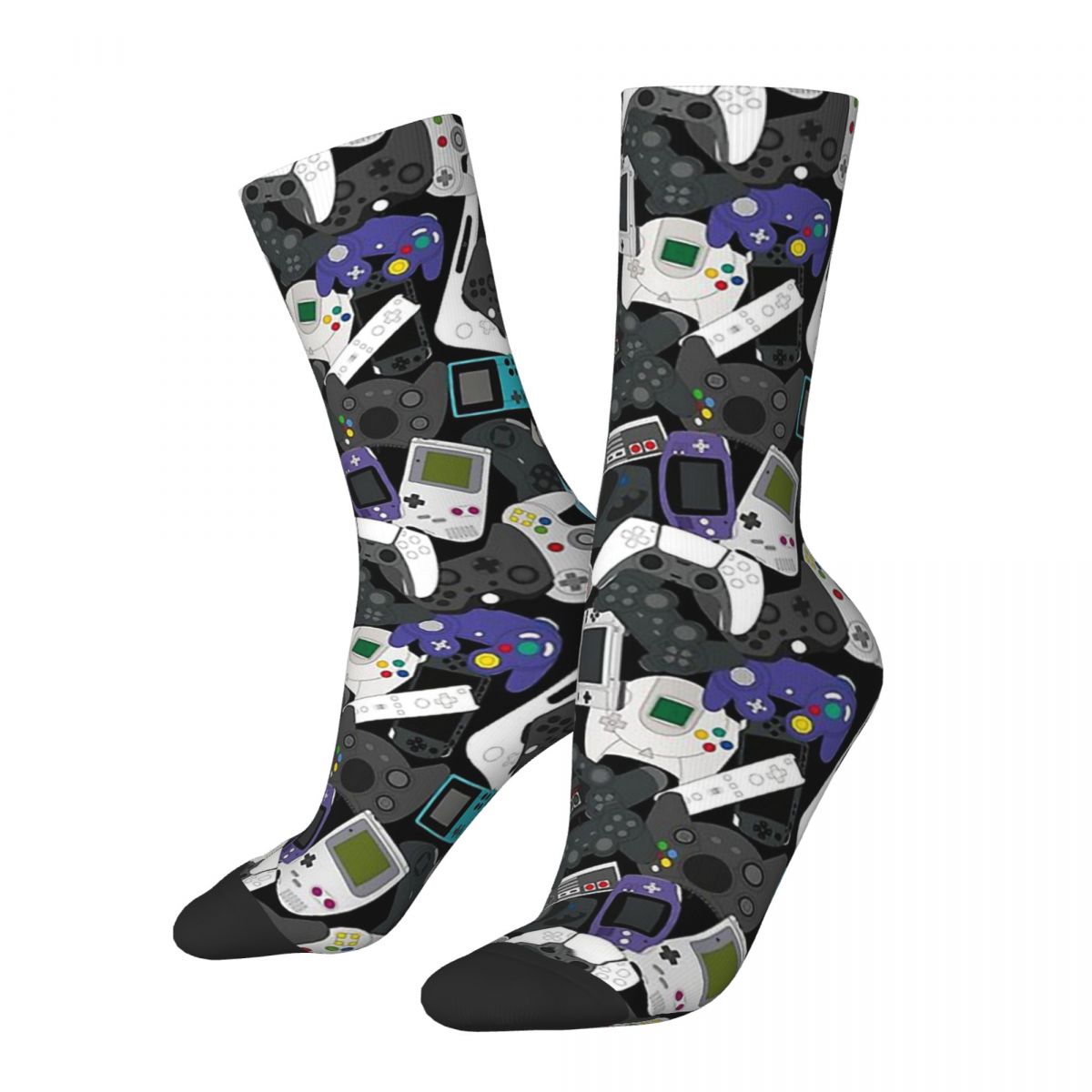 Happy Retro Gamer Controller All Crazy Men's Socks Unisex Street Style Pattern Printed Novelty Crew Sock Boys Gift