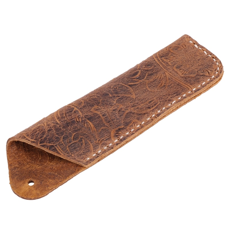Handmade Leather Double Pen Case Holder For Ballpoint Pen Fountain Pen Sleeve Pen