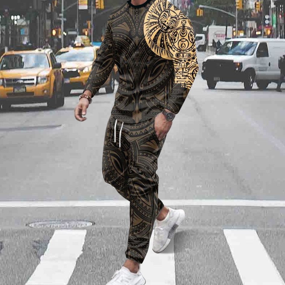 New Arrival Man Tracksuit 2 Piece Sets Fashion Luxury Long Sleeve T-Shirt Trousers Sports Suits Oversized Casual Men's Clot
