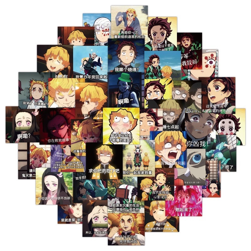 10/60pcs Japanese Anime Demon Slayer Waterproof EmoticonTravel Luggage Sticker Scrapbooking DIY Diary Stationery Sticker Office