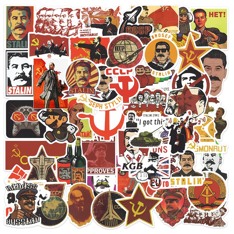 10/50pcs USSR Union Stalin Soviet Retro Stickers Graffiti for Laptop Bike Motorcycle Skateboard Decal Waterproof Sticker Toys