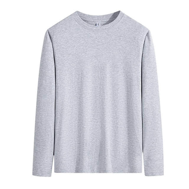 2021 autumn men's long-sleeved cotton T-shirt high-quality black andT-shirt casual simple all-match top