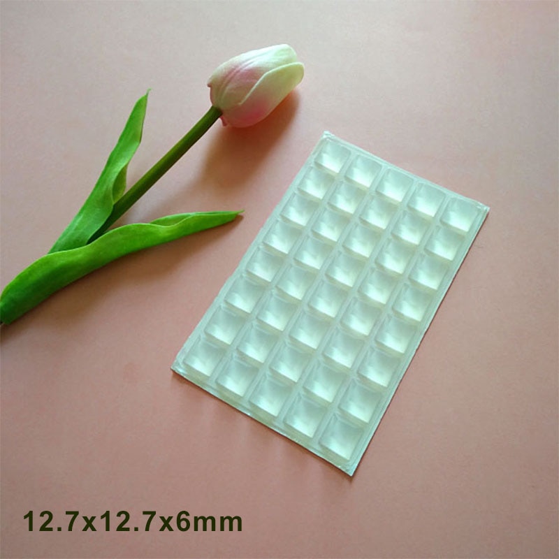 40Pcs 12.7x12.7x6mm Ladder-shaped Silicone Rubber Feet Pads Great Adhesive Bumpers Furniture Door Cabinet Stopper Shock Absorber
