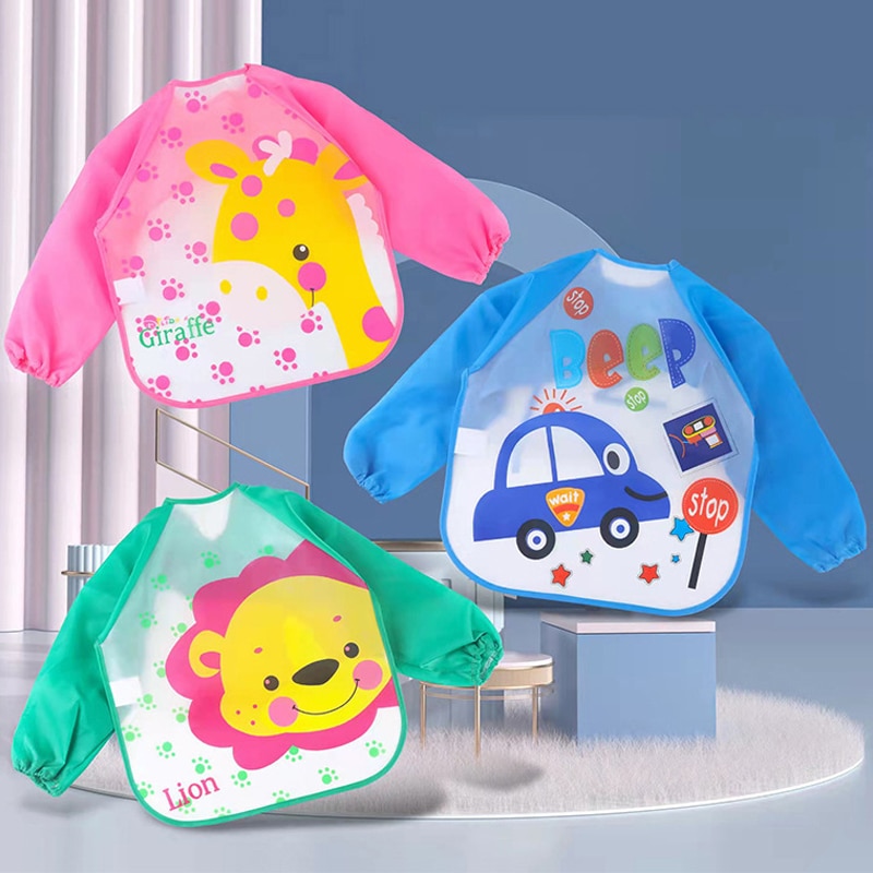 Feeding Baby Bibs Waterproof Bandana Cute Full Sleeved Bibs for Baby Girl Bib Saliva Newborn Boy Burp Unisex Cloths Accessories