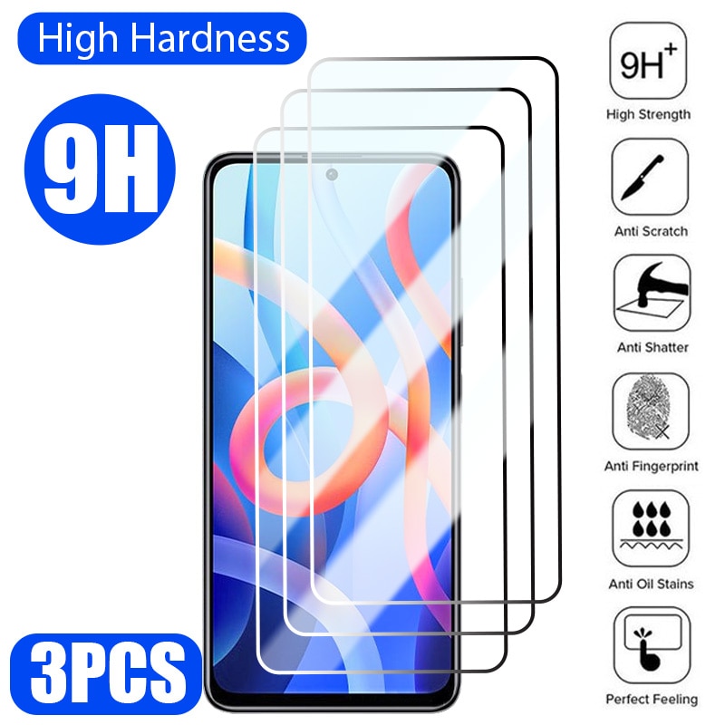 3PCS Screen Protector For Xiaomi Redmi Note 10 11 12 9 8 Pro Protective Glass For Redmi Note 10 9 9A 7 9C 10C 11S 9C NFC Glass