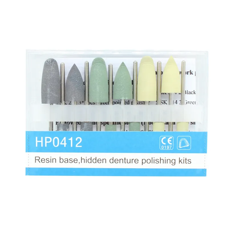 12PCS/Box Dental Composite Polishing Kit for Low Speed Handpiece Contra Angle Ceramic Silicone Rubber Polishers