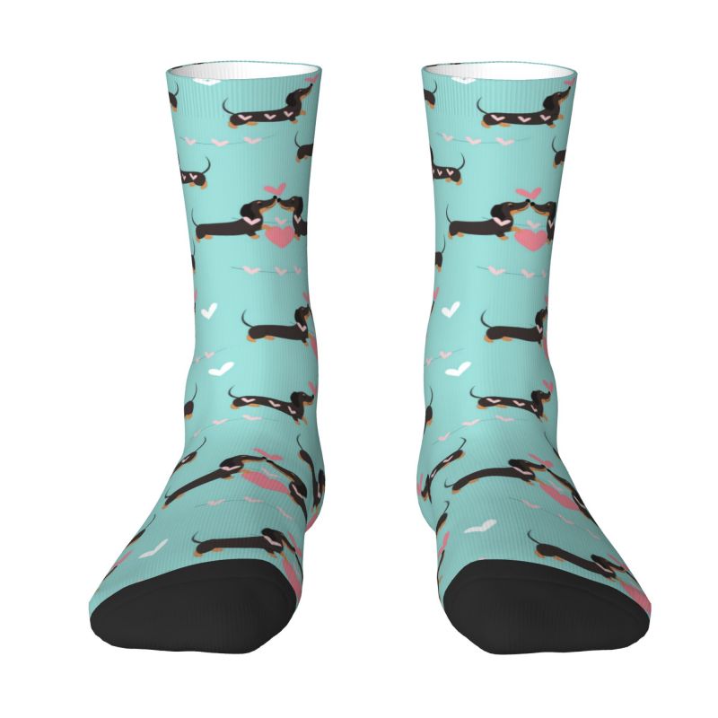 Sausage Dog Mens Crew Socks Unisex Fashion 3D Print Dachshund Dress Socks