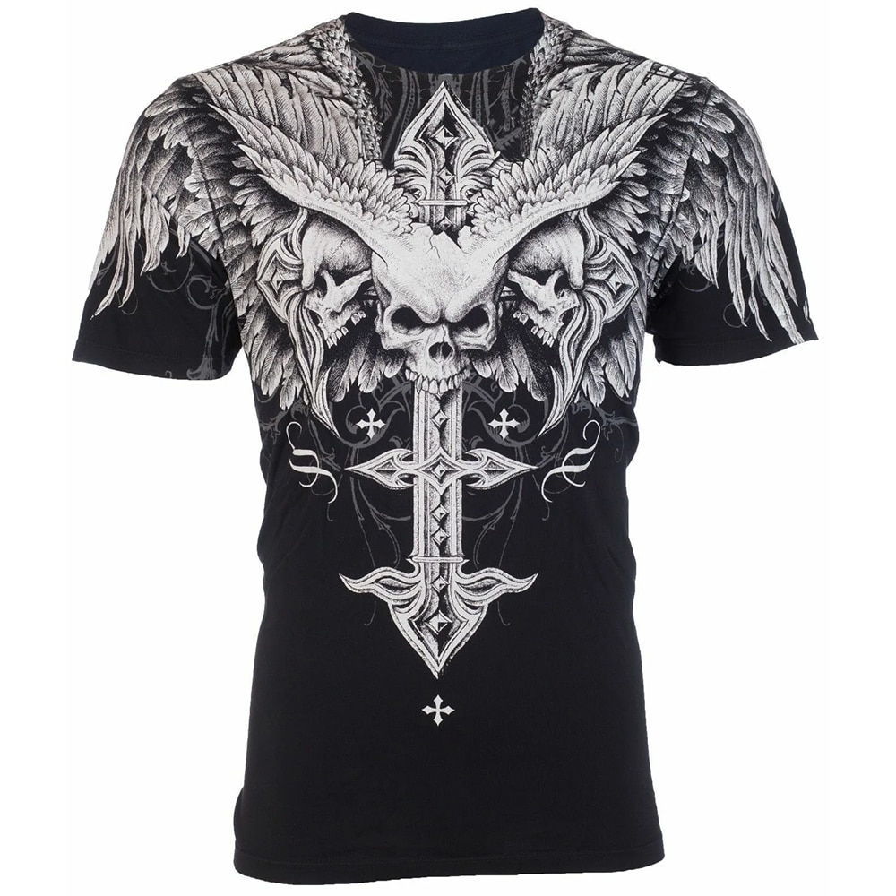 New Fashion Men's T-Shirt Spring Clothing Skull Graphic T-Shirts Harajuku Y2k Streetwear Short Sleeve Tops Men Oversized Ap