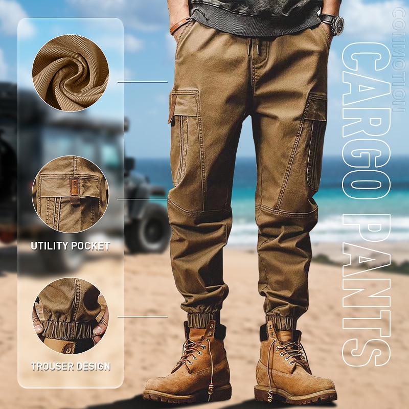 Men's Cargo Pants Military Multi-pocket Trousers Solid Color Casual Streetpant Outdoor Jogger Pants