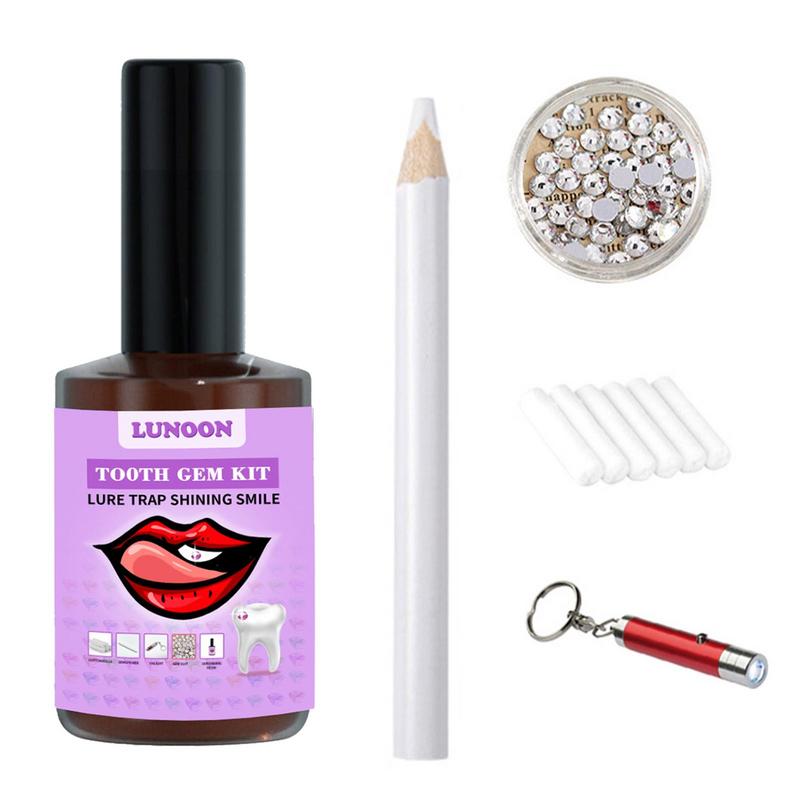 Tooth Gem Kit Fashionable Removable Tooth Ornament Firm Reliable Clear Precious Stone DIY Crystal Tooth Jewelry For Bright Smile