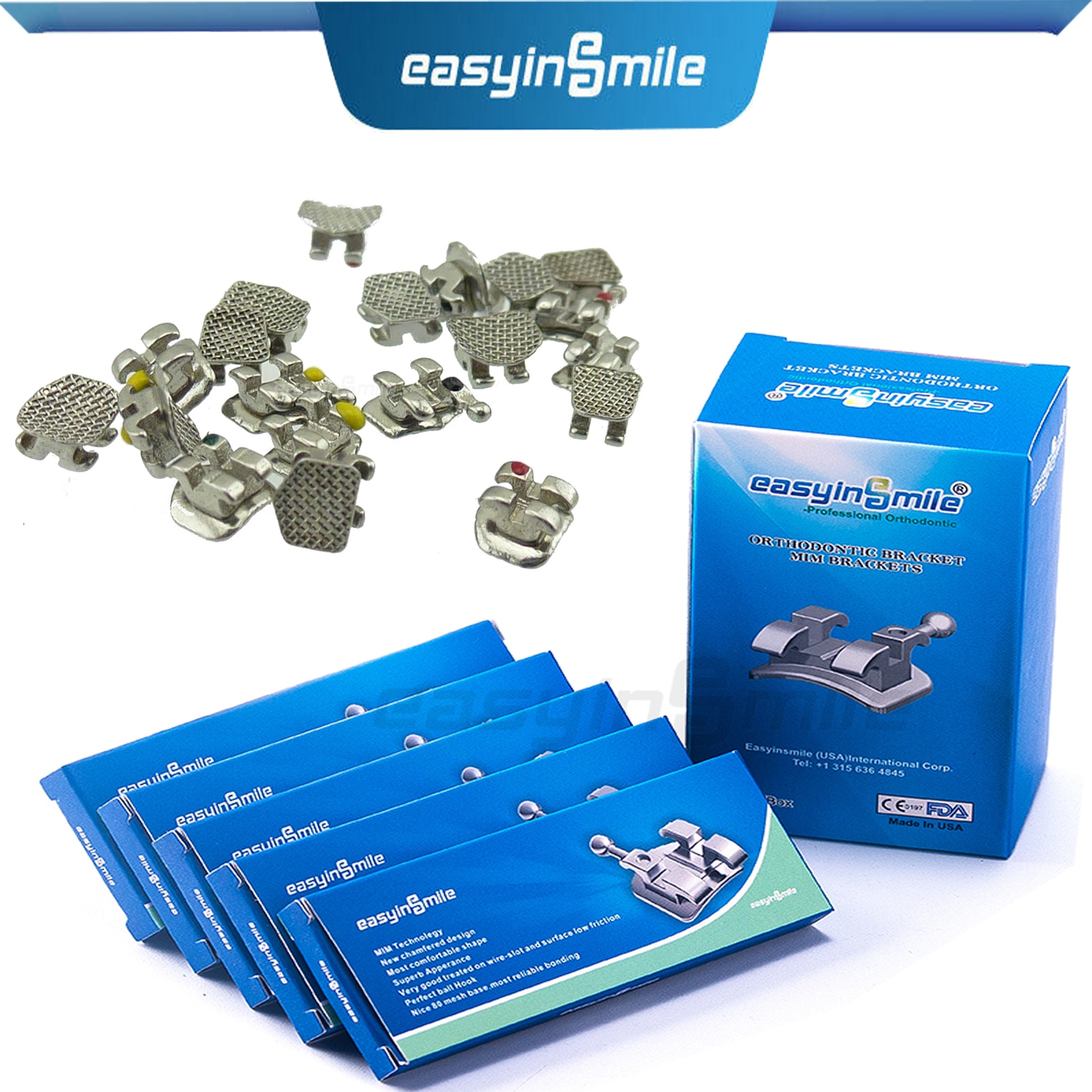 Easyinsmile Dental Material for Metal Orhto Bracket Mini Braces Roth / MBT 345 022 Newest Type High Quality