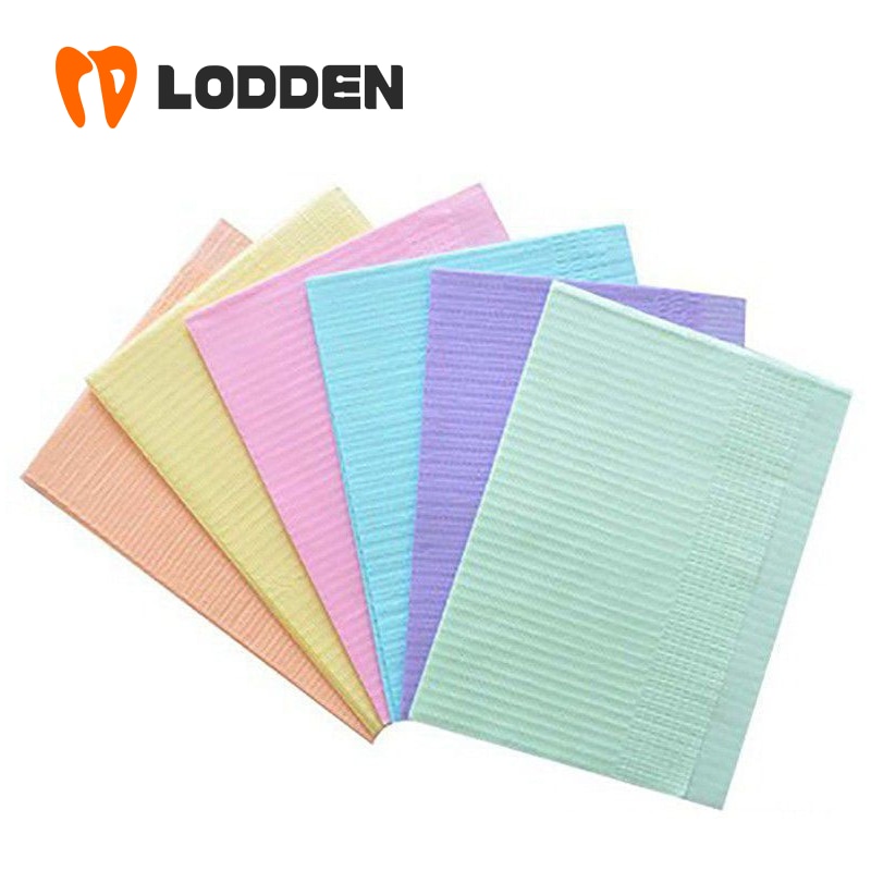 125pcs Dental Hygiene Bib 3ply Waterproof Disposable Clean Pad Table Covers printed carton Medical Paper Patient Dental Napkins