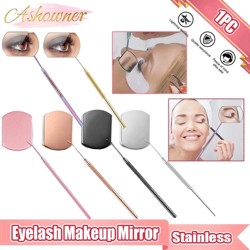 Eyelash Mirror Makeup Mirror Stainless Steel Multifunction Magnifying Checking False Eyelash Extension Grafting Beauty Tools