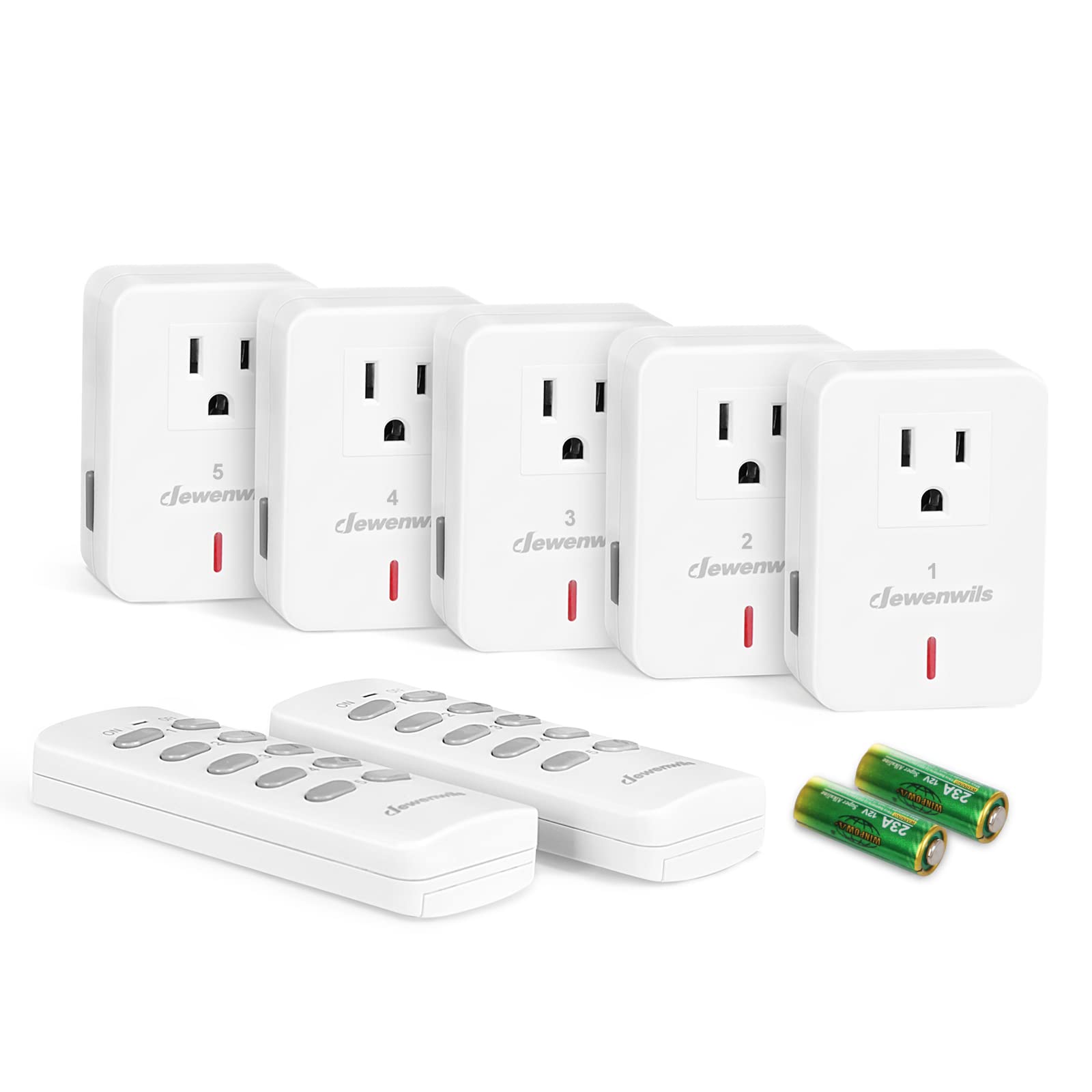 DEWENWILS Remote Control Outlet Plug Wireless On Off Power Switch Programmable Remote Light Switch Kit 100ft RF Range