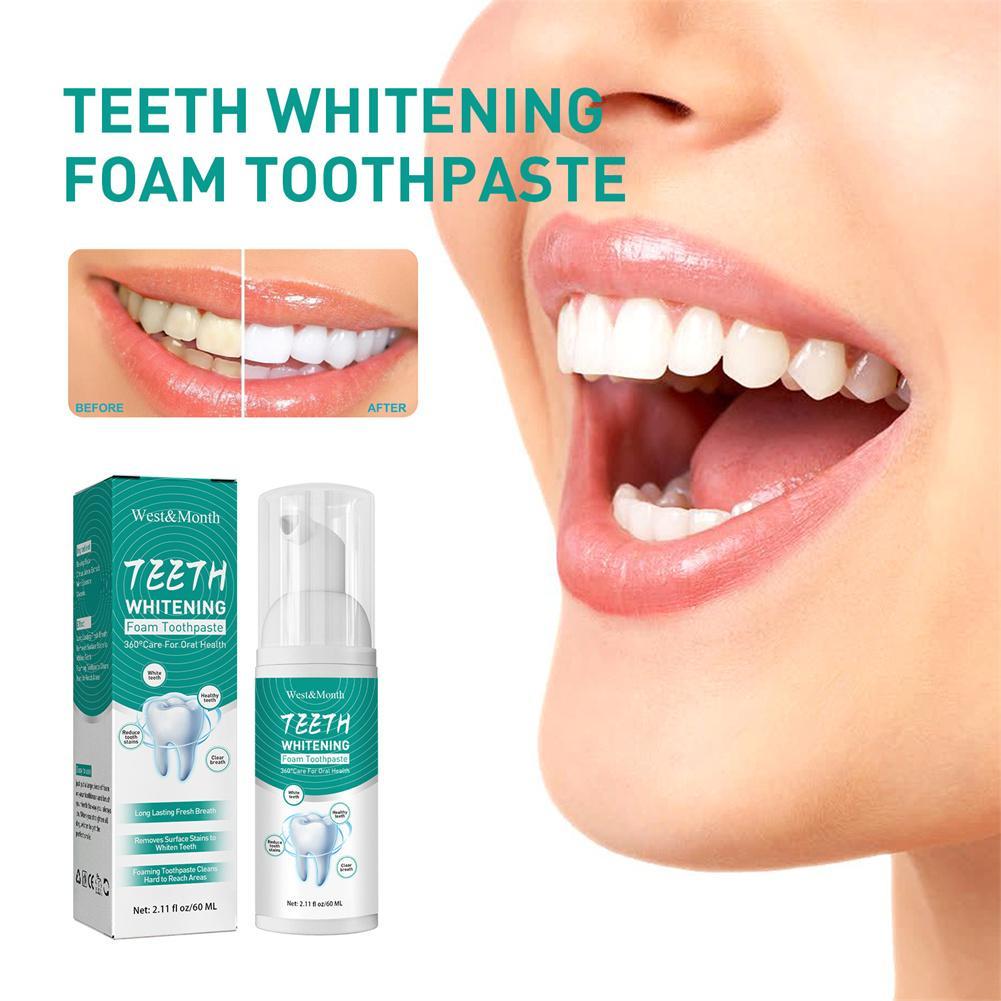 New 50ml Foam Toothpaste Tooth Cleaning Mousse Deep Cleansing Whitening Fresh Breath Whitening Teeth Dissolving Tooth Stains